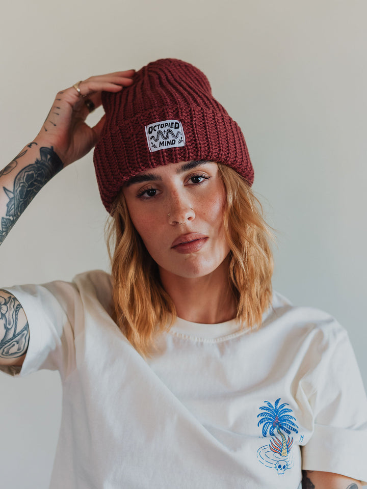 Knit Beanie - Merlot