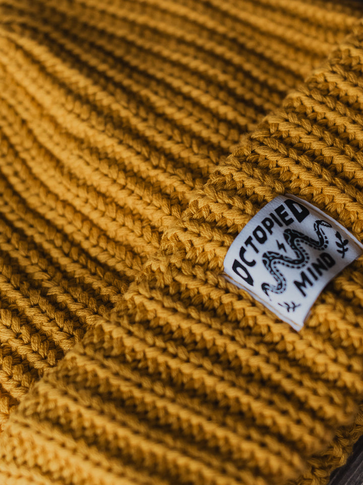 Knit Beanie - Mustard