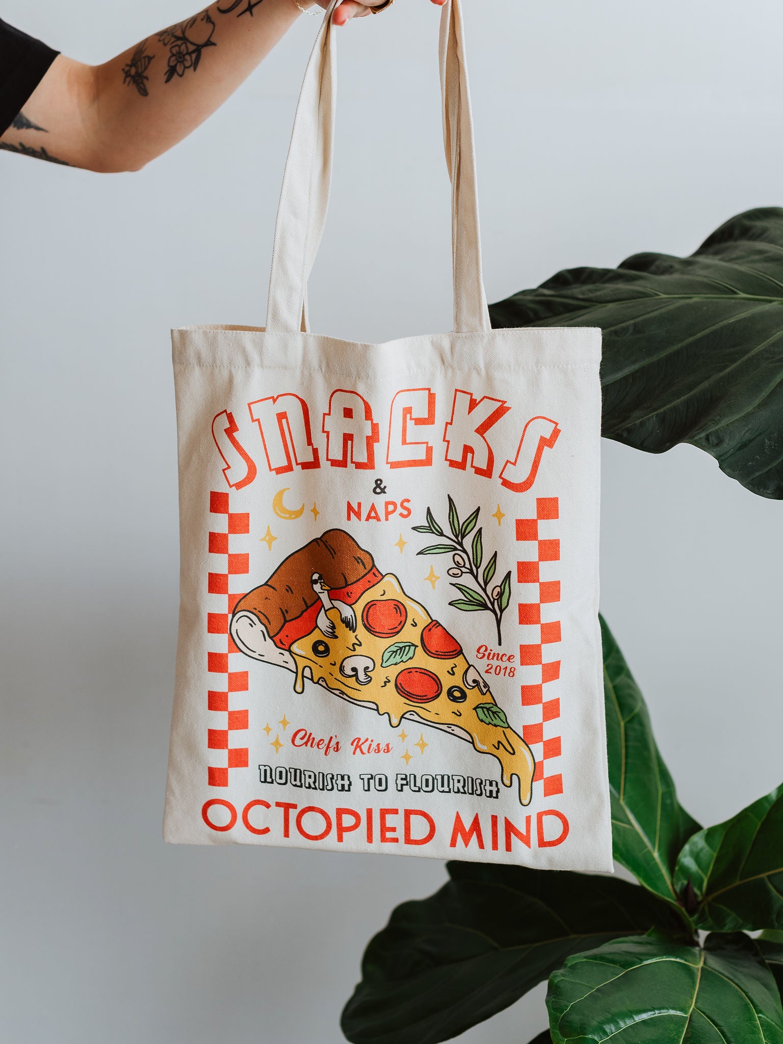Snacks and Naps Tote Bag - Octopied Mind