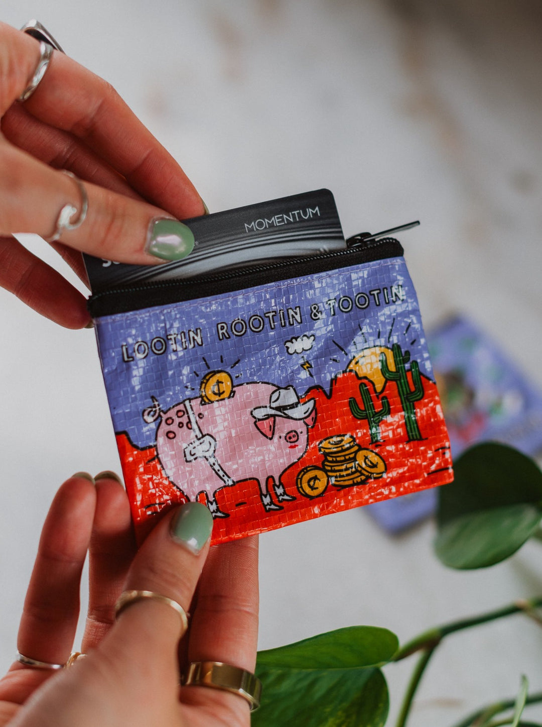 Lootin, Rootin & Tootin Recycled Coin Purse - Octopied Mind