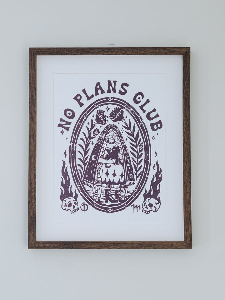 No Plans Club Wall Print