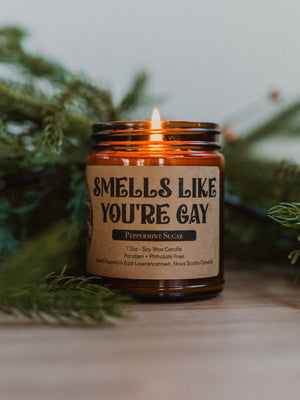 Smells Like You're Gay Candle - Peppermint Sugar