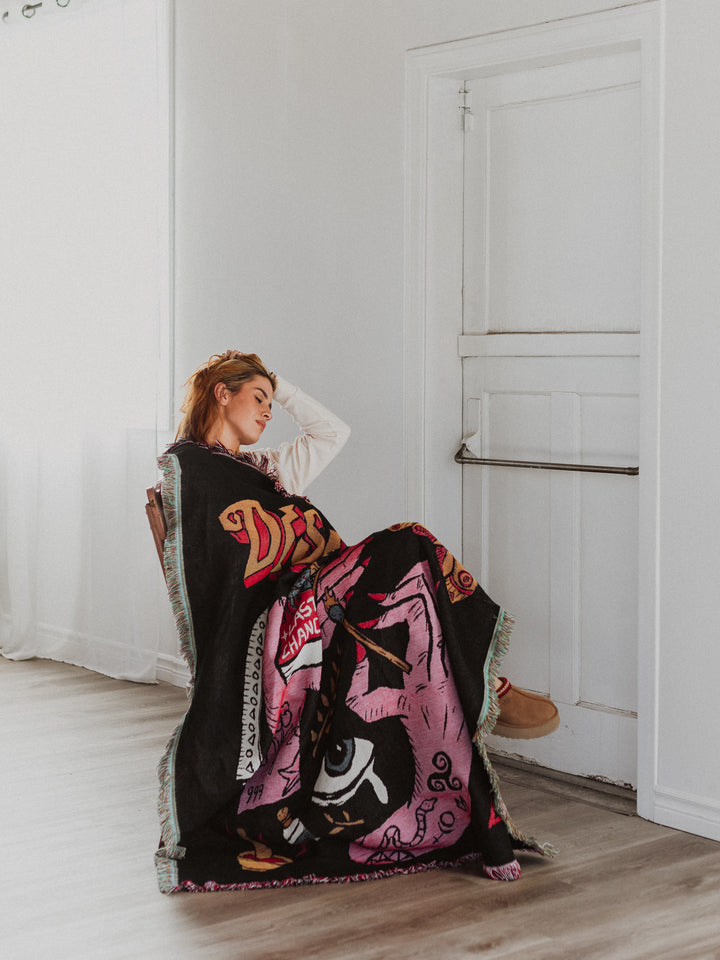 Destined To Disappoint Woven Blanket - Octopied Mind