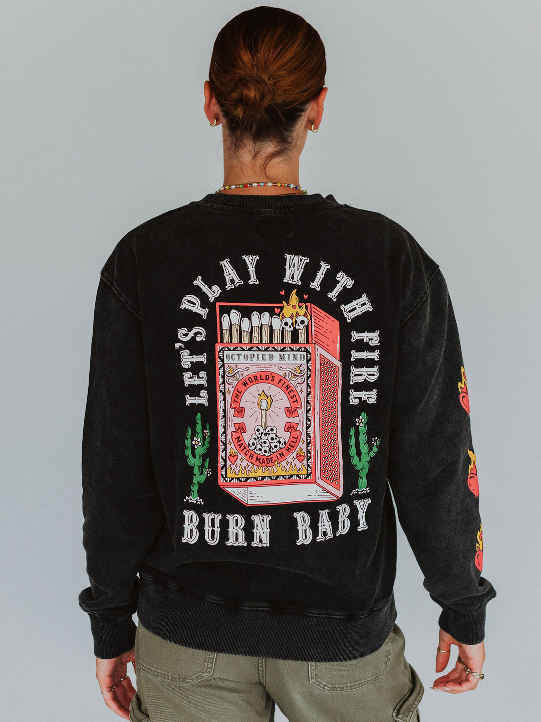 Burn Baby Crewneck Sweater - Octopied Mind