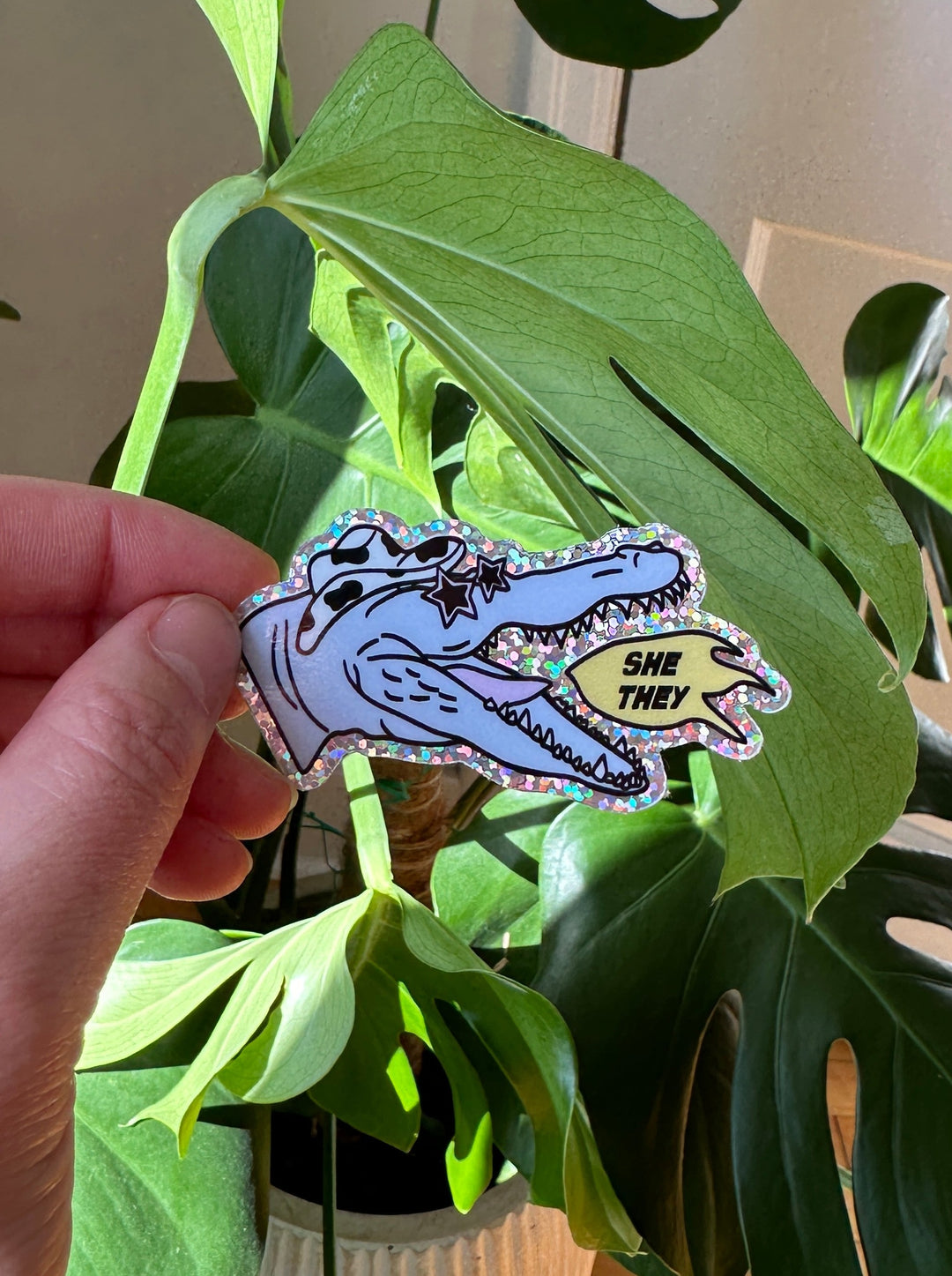 She/They Glitter Sticker - Octopied Mind