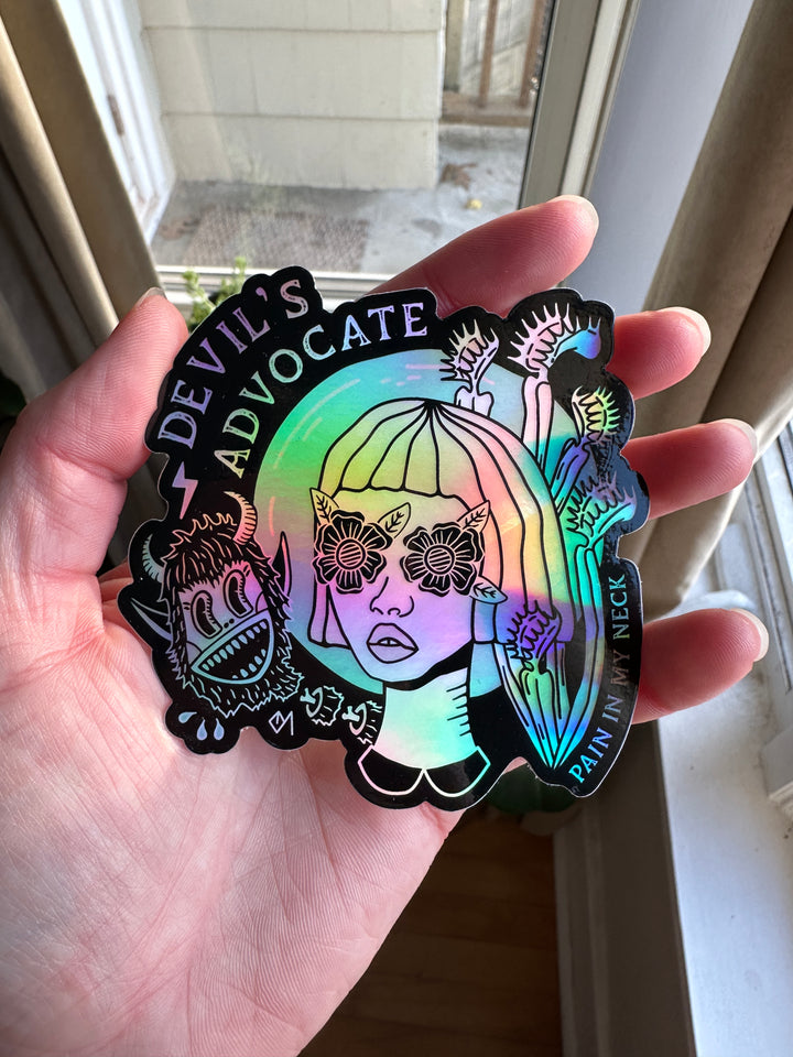 Devil's Advocate Holographic Sticker - Octopied Mind