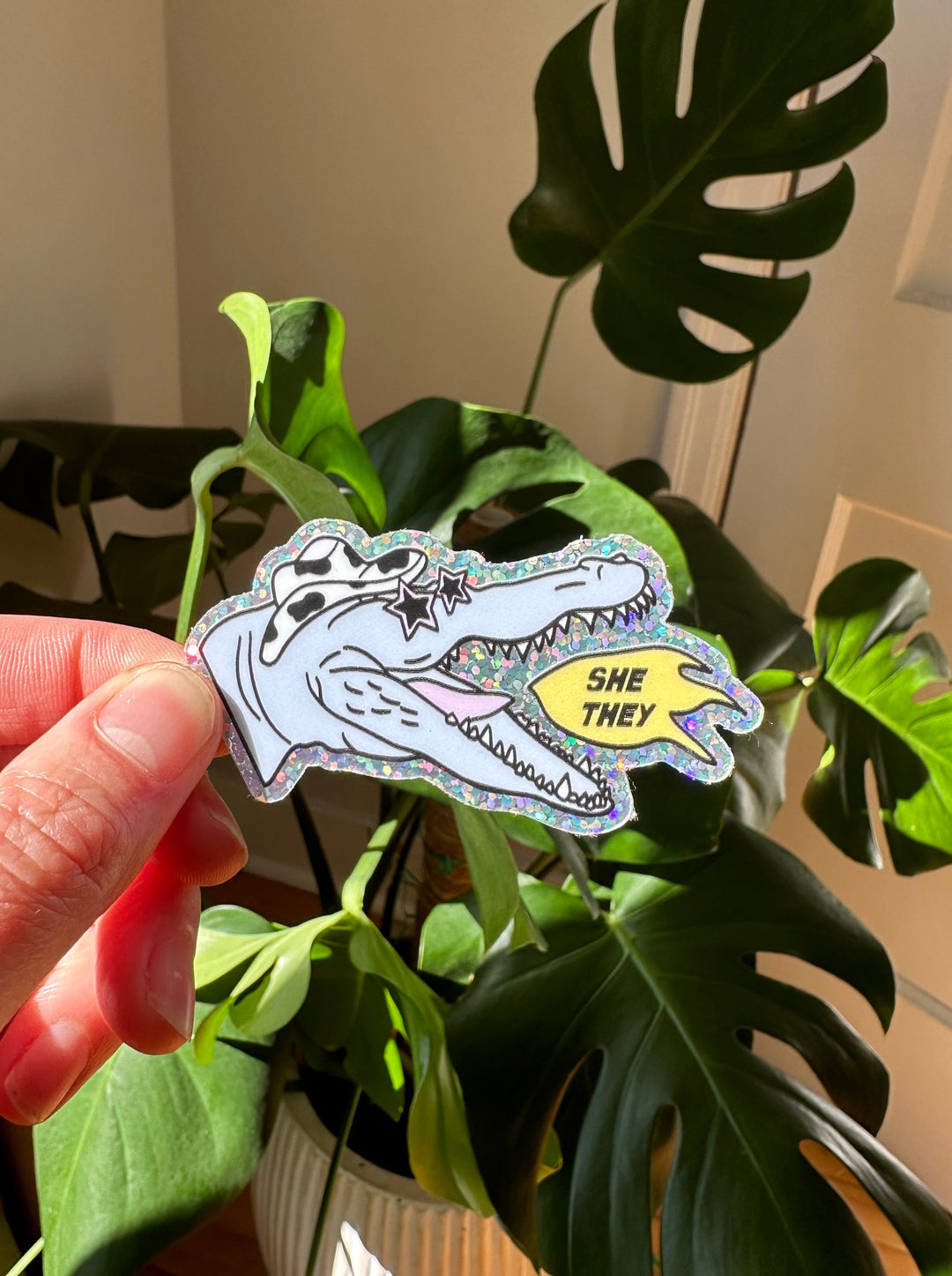 She/They Glitter Sticker - Octopied Mind