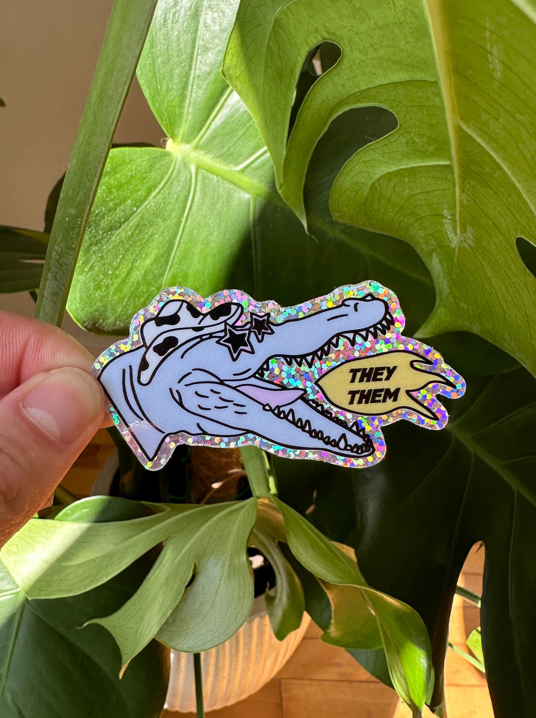 They/Them Glitter Sticker - Octopied Mind