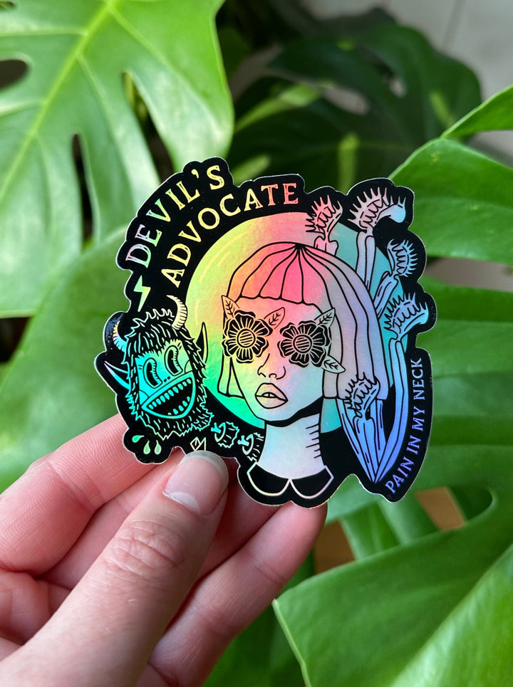 Devil's Advocate Holographic Sticker - Octopied Mind