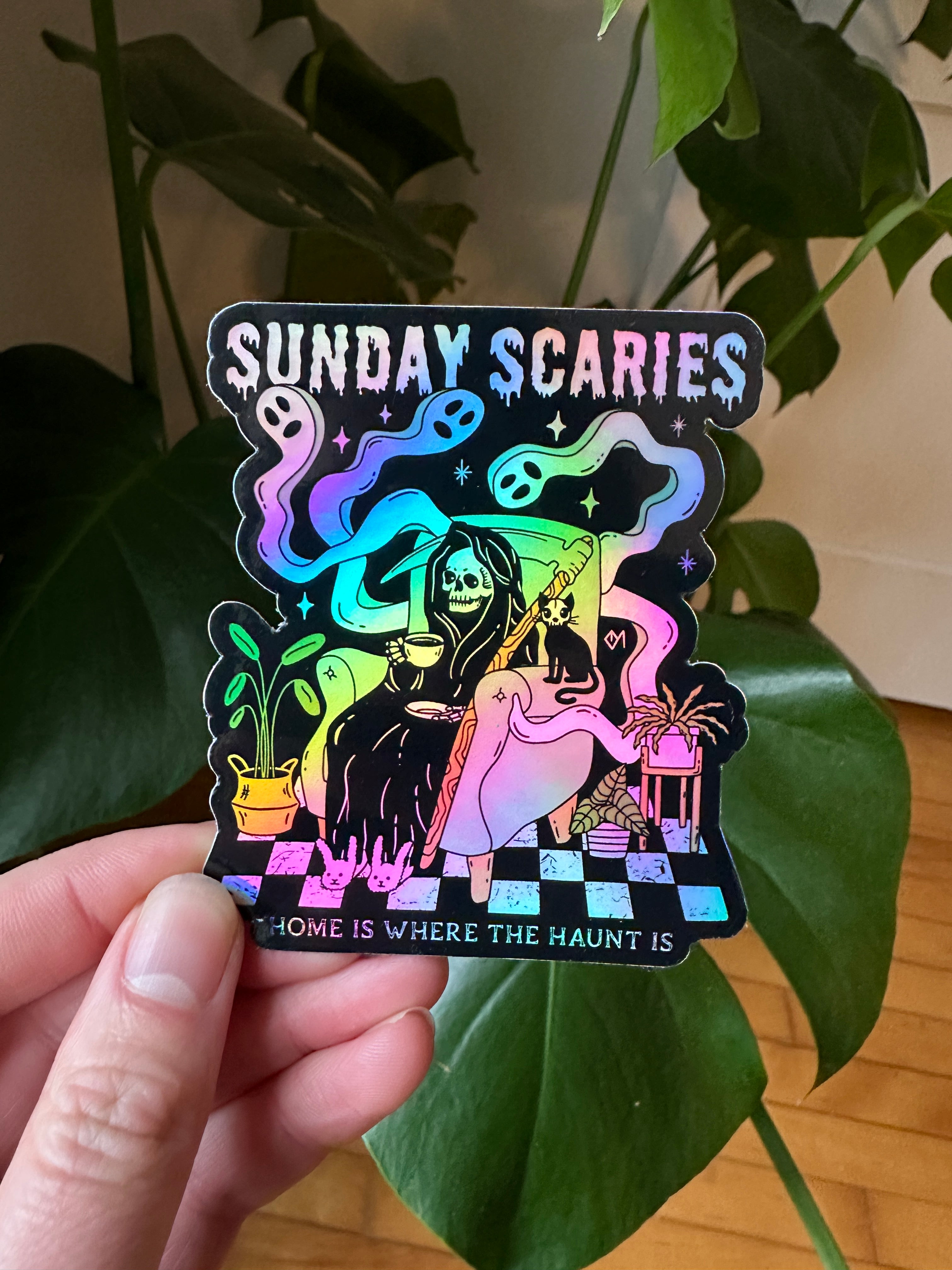 Sunday Scaries Holographic Sticker - Octopied Mind