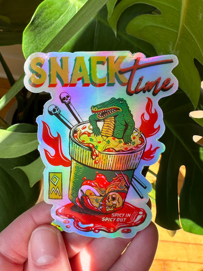Snack Time Holographic Sticker
