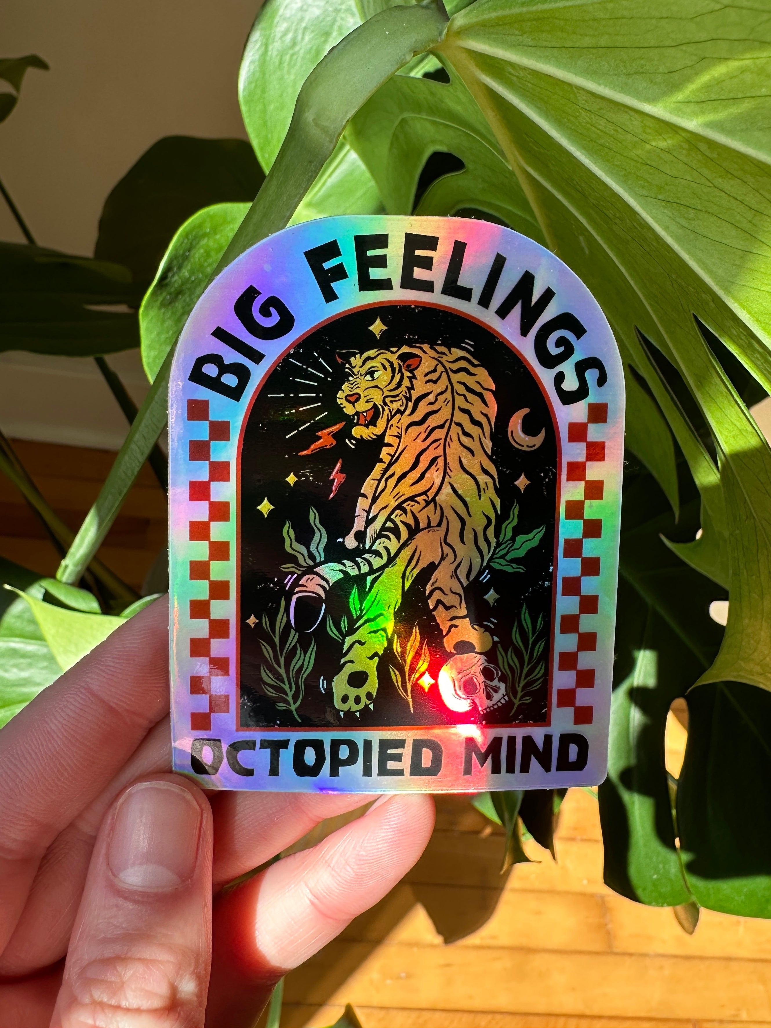 Big Feelings Holographic Sticker - Octopied Mind