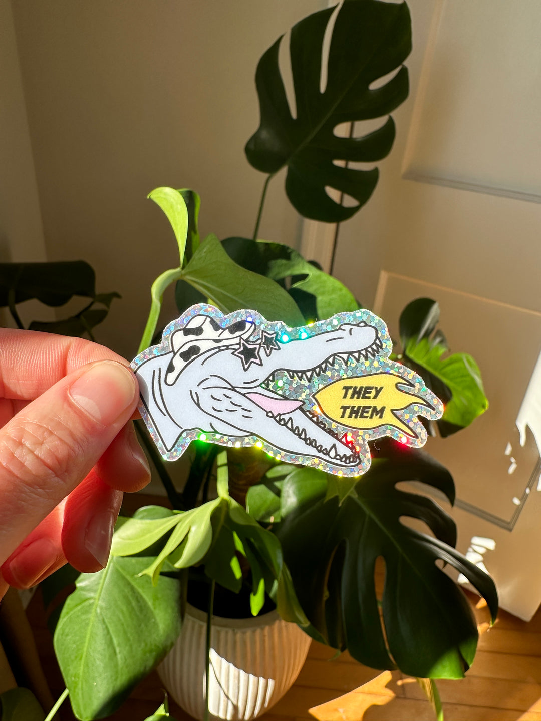 They/Them Glitter Sticker - Octopied Mind