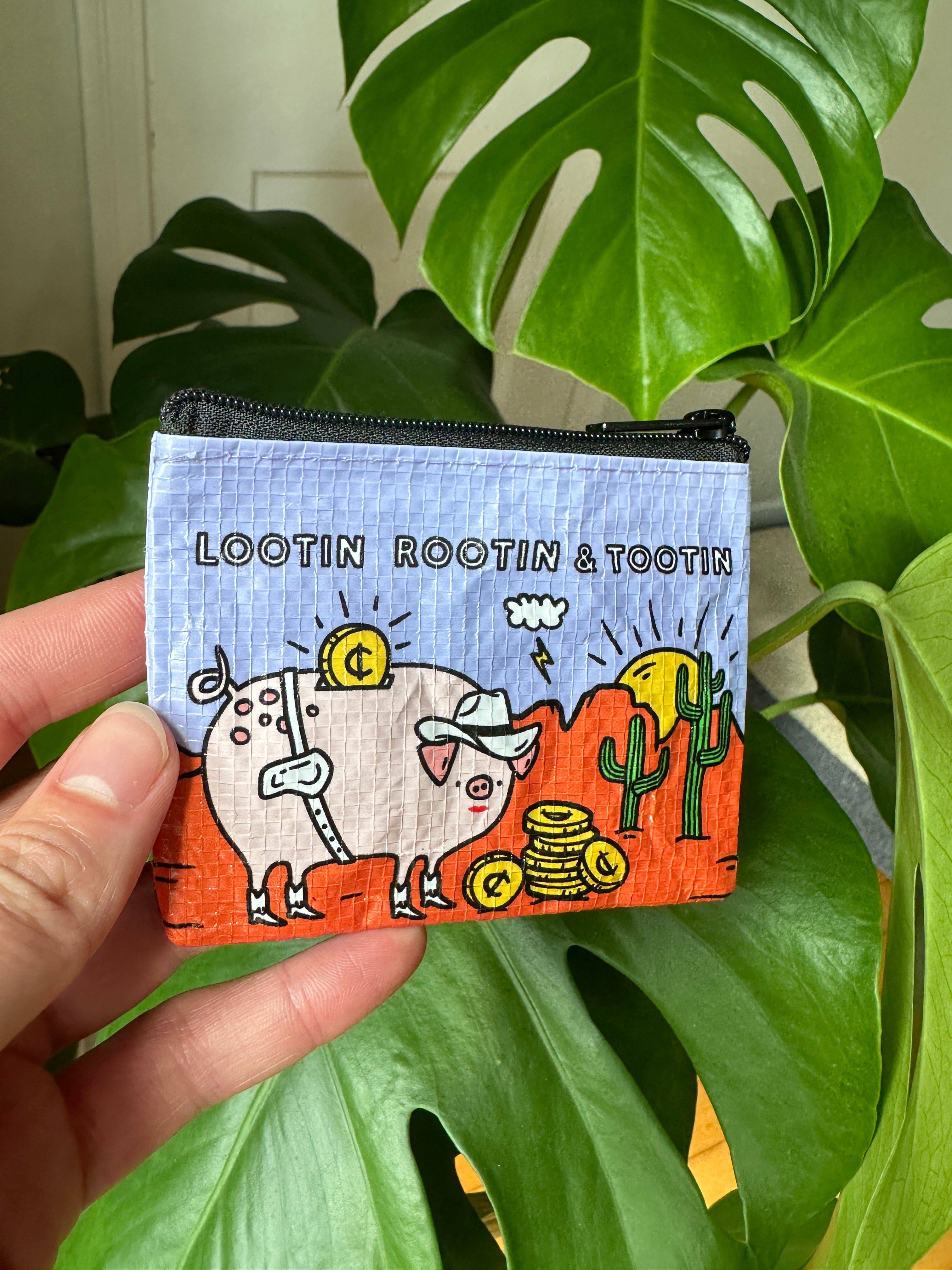 Lootin, Rootin & Tootin Recycled Coin Purse - Octopied Mind