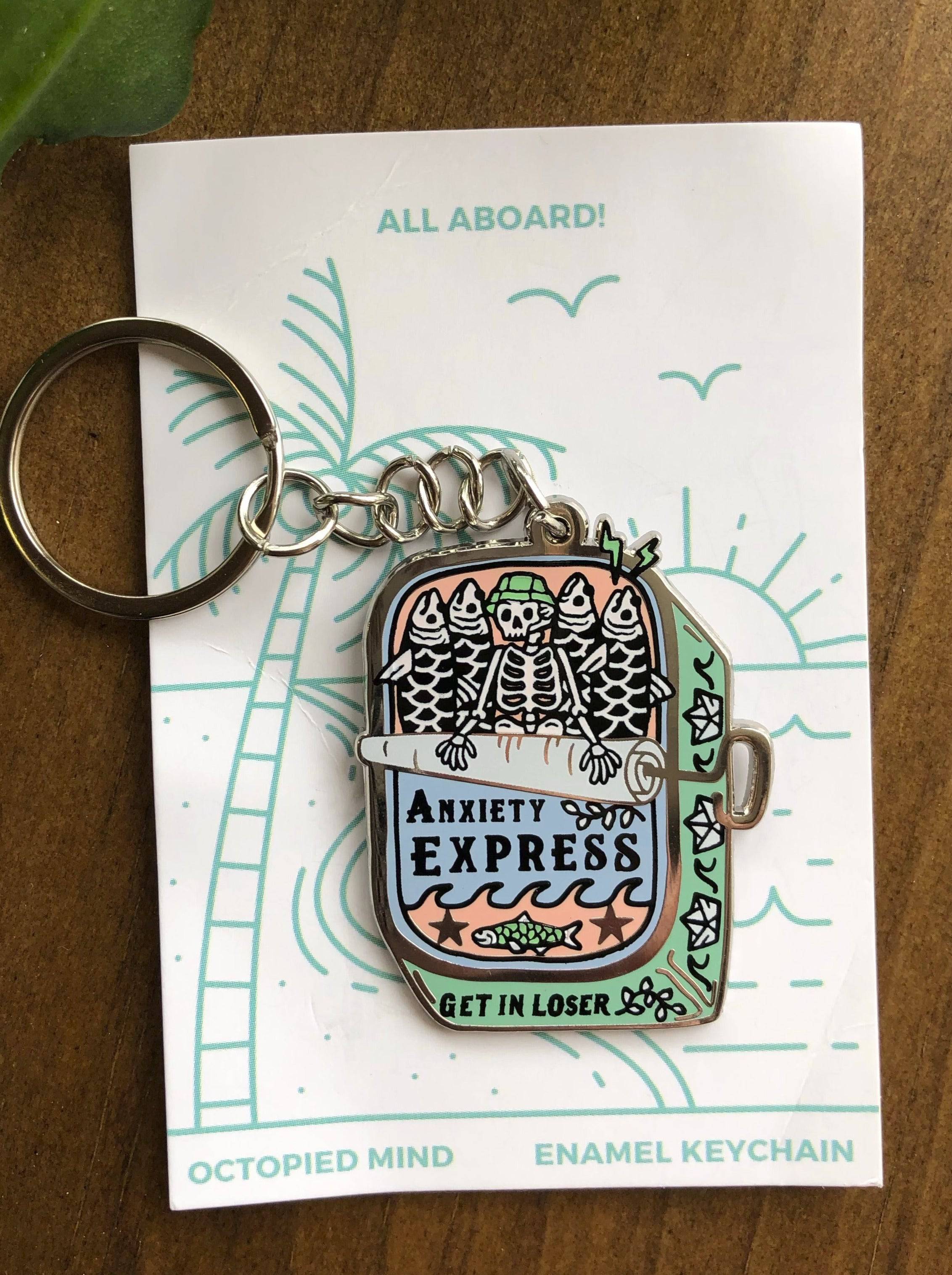 Anxiety Express Enamel Keychain - Octopied Mind