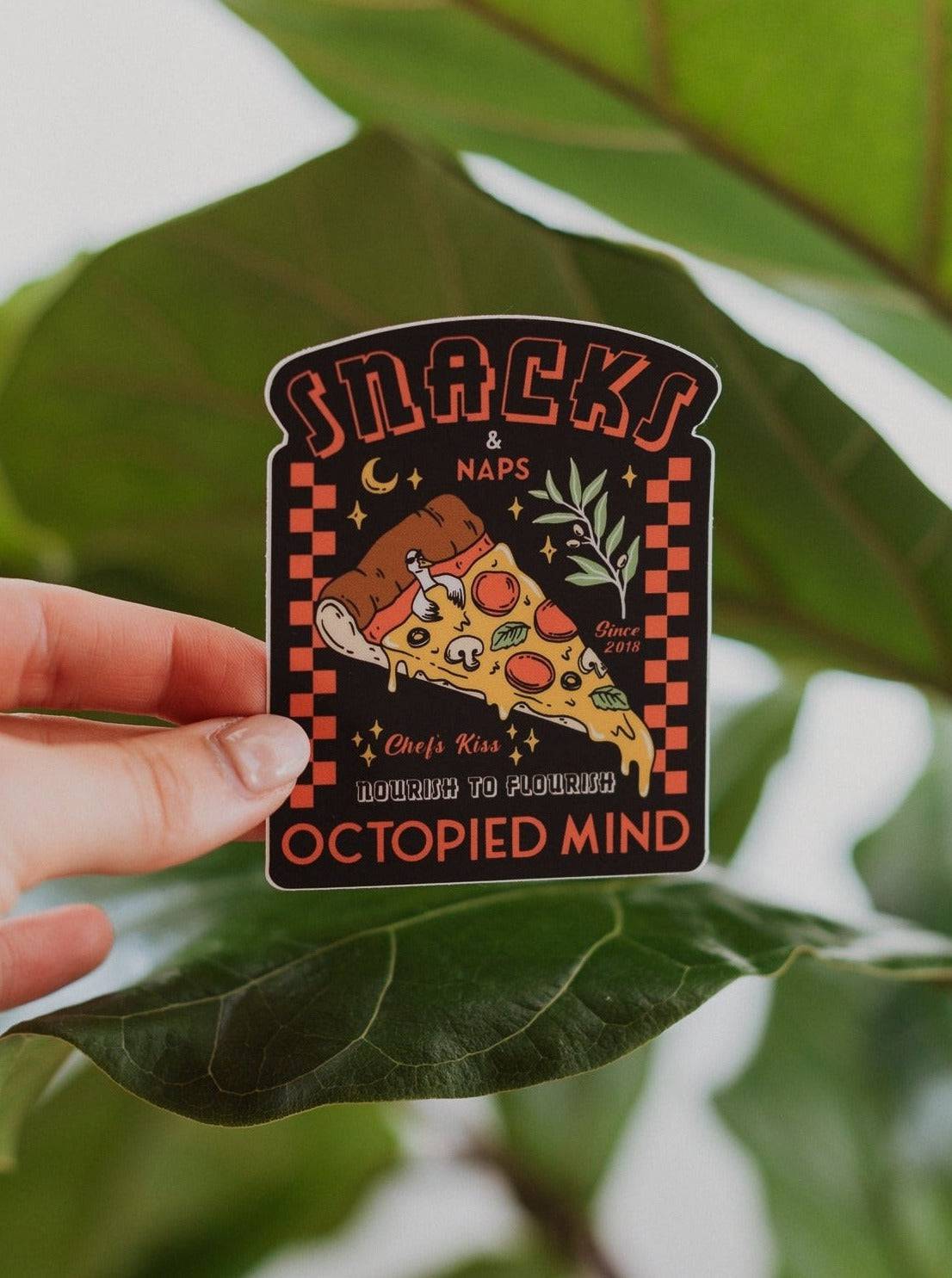 Snacks & Naps Sticker - Octopied Mind