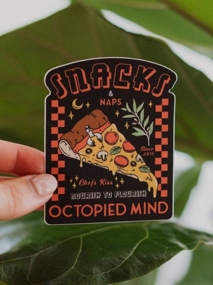 Snacks & Naps Sticker - Octopied Mind