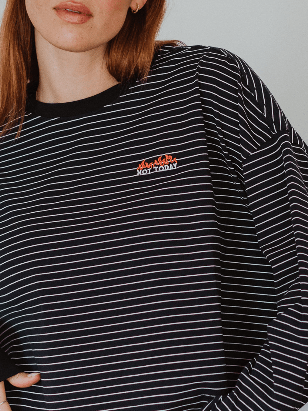 Not Today Striped Long Sleeve - Octopied Mind