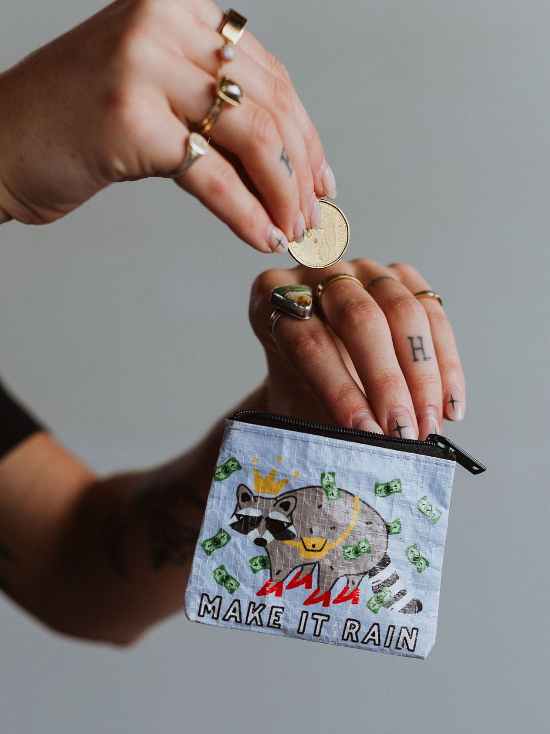 Make It Rain Recycled Coin Purse - Octopied Mind